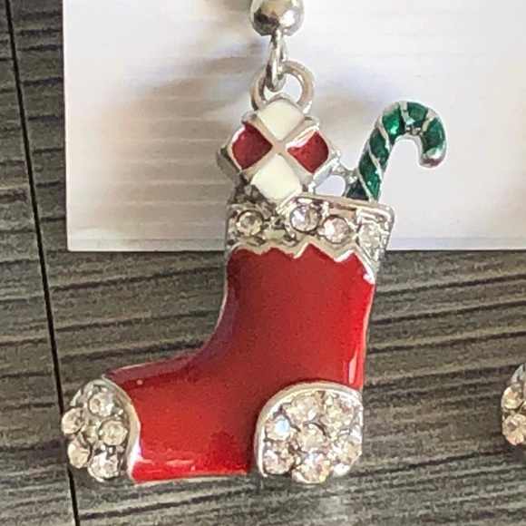 Festive Christmas Stockings Earrings - Picture 4 of 6